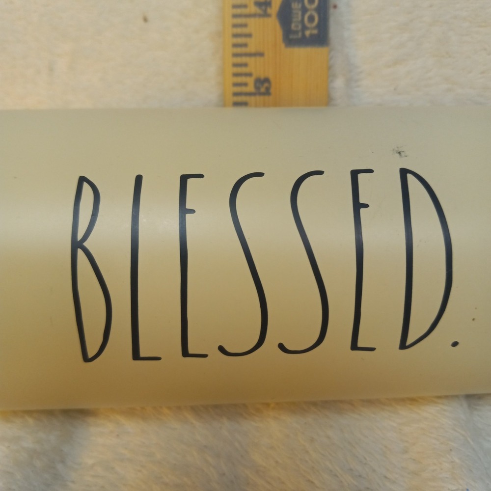 Rae Dunn Good Vibes Stainless Steel Insulated Travel Water Bottle 12" 16oz Ivory